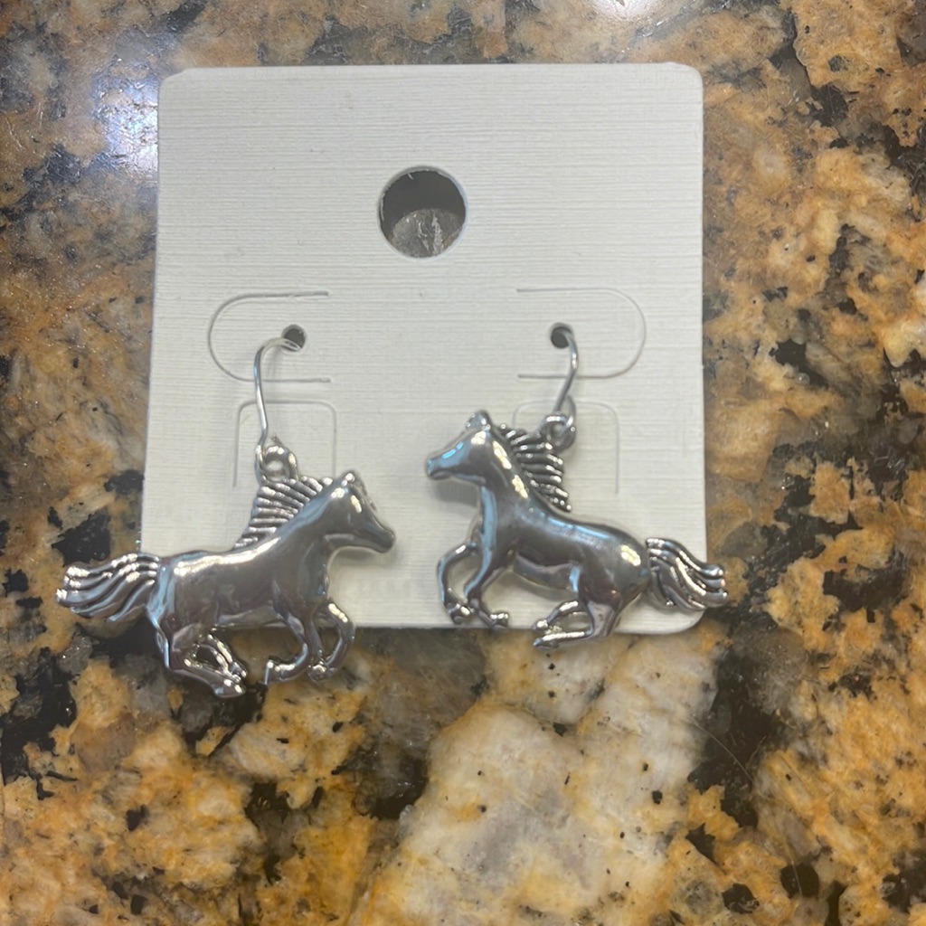 Silver Horse Earrings